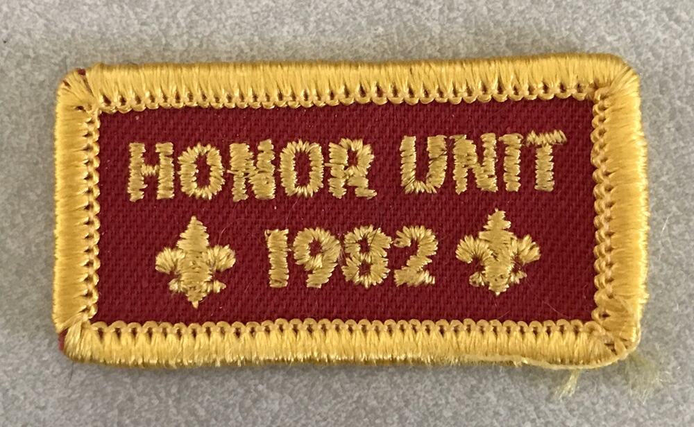 Vintage 1982 Boy Scouts America BSA Quality Unit Red Yellow Sew On Patch